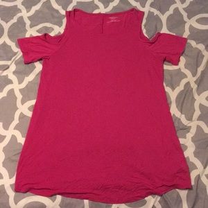 Motherhood Maternity pink cold shoulder top
